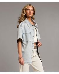 BKE - Washed Denim Stretch Shirt - Lyst