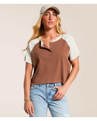 FITZ + EDDI - Ribbed Color Block Henley - Lyst