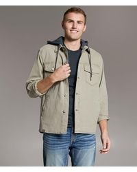 BKE - Bradley Hooded Denim Stretch Shacket - Lyst