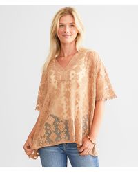 Daytrip - Embroidered Lace Mesh Top - Lyst
