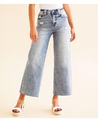 Flying Monkey - Icon Cropped Wide Leg Stretch Jean - Lyst