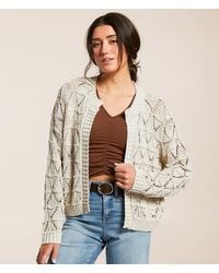 Willow & Root - Open Stitch Cardigan Sweater - Lyst