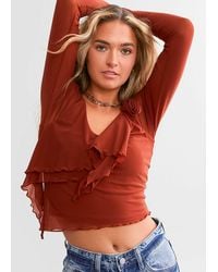 Willow & Root - Rosette Ruffle Top - Lyst