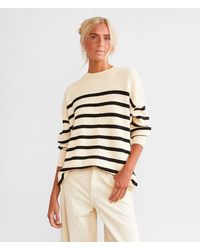 BKE - Striped Knit Oversized Sweater - Lyst