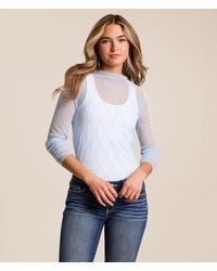 Willow & Root - Embroidered Mesh Top - Lyst