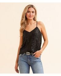 Daytrip - Sequin Racerback Tank Top - Lyst