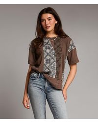 BKE - Pieced Plaid T-Shirt - Lyst