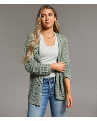 BKE - Pointelle Cardigan Sweater - Lyst