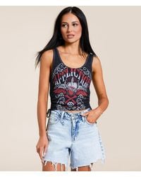 Affliction - American Customs Corazon Cropped Tank Top - Lyst