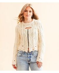 Gilded Intent - Zip-Up Cropped Sweater - Lyst