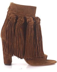 Chloé Ankle Boots Fringe Brown