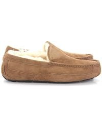 Ugg House Moccasins Ascot Suede Black Lamb Fur For Men Lyst