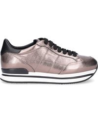 Hogan - Low-top Sneakers Smooth Leather Logo Bronze - Lyst