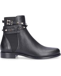 Valentino Ankle Boots Black Beatle Strap