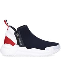 Moncler Leather Compassor Sneakers in Navy (Blue) for Men | Lyst