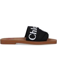 Chloé Woody Logo Slide Sandals - Black
