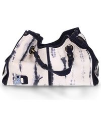 Jérôme Dreyfuss Handtasche Emile Lammleder Kalbsleder Weiß Schwarz - Blue