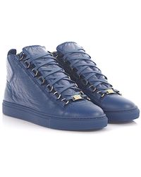 balenciaga arena high blue oil