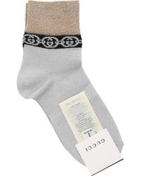 Gucci Damen Socken MINI GREEK Viskose Nylon silber gold - Mettallic
