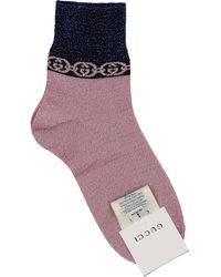 Gucci Damen Socken MINI GREEK Viskose Materialmix rosa blau - Pink