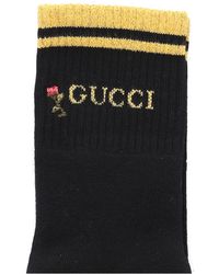 Gucci Socken mit Logo-Stickerei - Schwarz