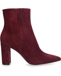 Gianvito Rossi Classic Ankle Boots Piper 85 Suede - Red