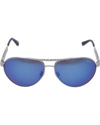 Chopard Herren Sonnenbrille Aviator B01 S80P Titan silber - Blau