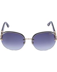 Chopard Sunglasses Round B67s 0300 Acetate Metal Gold - Blue