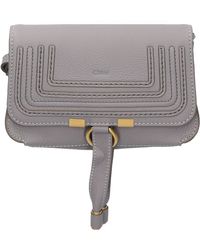Chloé Belt Bag Marcie Calfskin Logo Grey - Gray