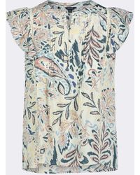 Buffalo David Bitton - Buffalo Jeans Tinlee Sleeveless Floral Ruffle Blouse With Pintuck Details - Lyst