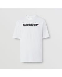Burberry Logo Print Cotton T Shirt in Black for Men - Save 65% - Lyst