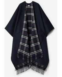 Burberry - Reversible Check Wool Cashmere Cape - Lyst