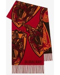 Burberry - Charging Knight Wool Cashmere Scarf - Lyst