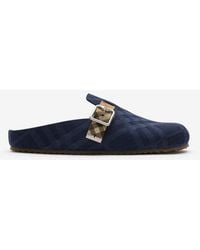 Burberry - Check Denim Urchin Clogs - Lyst