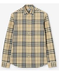 Burberry - Slm Fit Check Cotton Shirt - Lyst