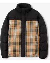 Burberry - Reversible Check Puffer Jacket - Lyst