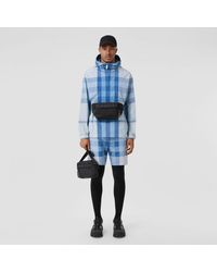 Burberry Synthetic Camouflage Check Nylon Hooded Jacket for Men | Lyst