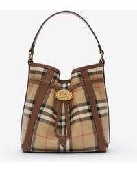 Burberry - Mini Check Bucket Bag - Lyst