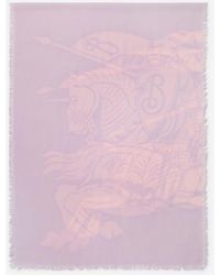 Burberry - Wide Ekd Wool Scarf - Lyst