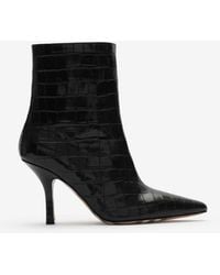 Burberry - Crocodile-Effect Leather Dame Ankle Boots​ - Lyst