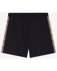Burberry - Check Trim Swim Shorts - Lyst