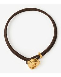 Burberry - Leather B Shield Bracelet - Lyst