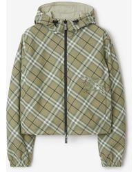 Burberry - Cropped Reversible Check Hooded Jacket - Lyst