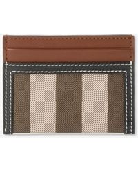 Burberry - Check And Two-tone Leather Card Case - Lyst