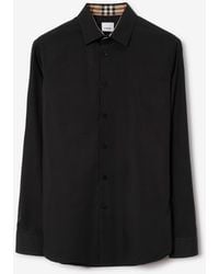 Burberry - Slim Fit Stretch Cotton Shirt - Lyst