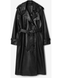 Burberry - Long Leather Castleford Trench Coat - Lyst