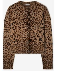 Burberry - Jacquard Wool Cashmere Cardigan - Lyst