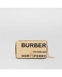 Burberry Small Horseferry Print Quilted Raffia Lola Bag - Multicolour