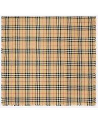 Burberry - Check Cashmere Silk Scarf - Lyst