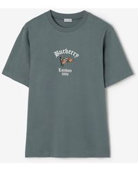 Burberry - Check Flag Cotton T-Shirt - Lyst